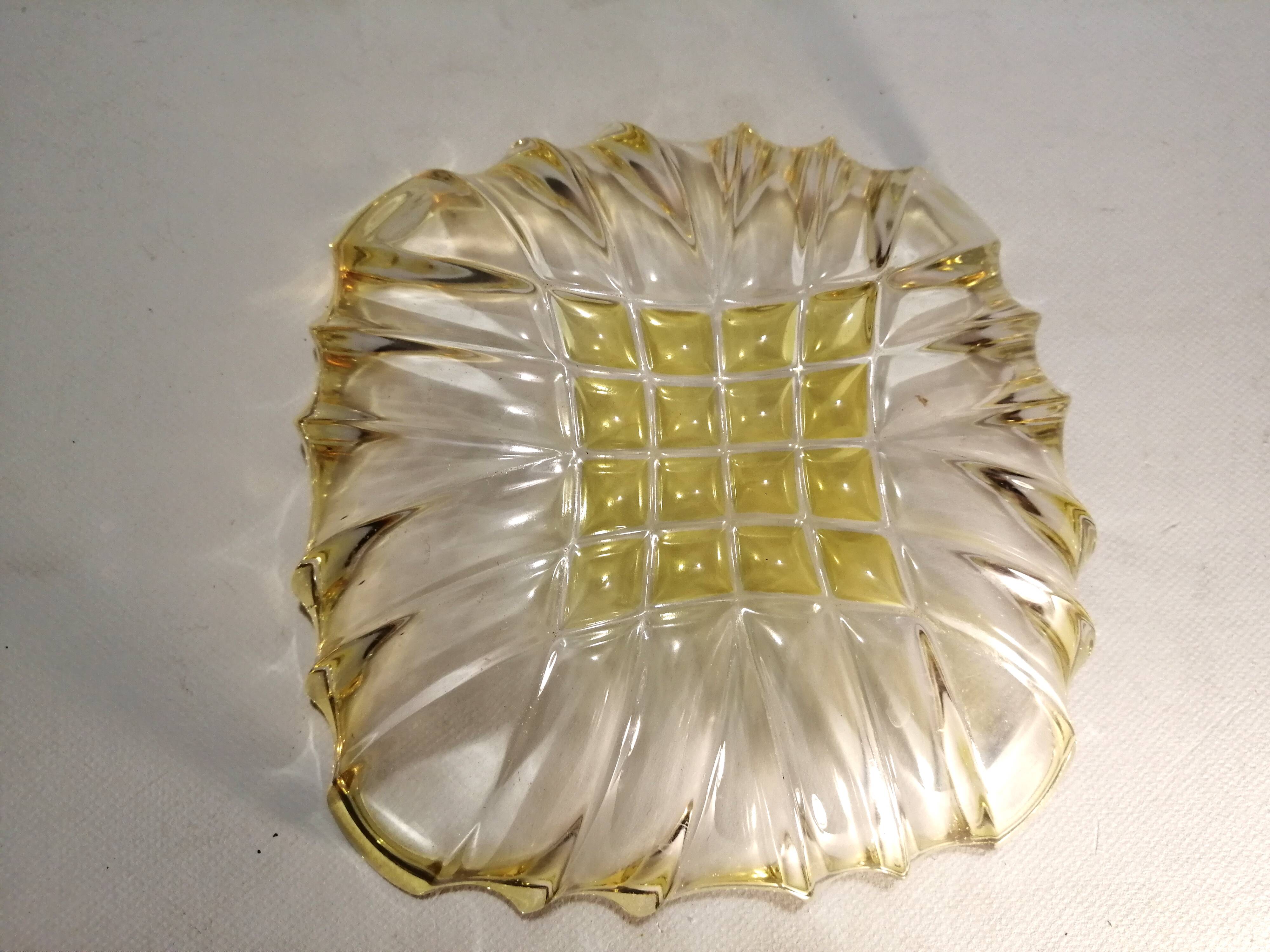 Art deco glass square salad