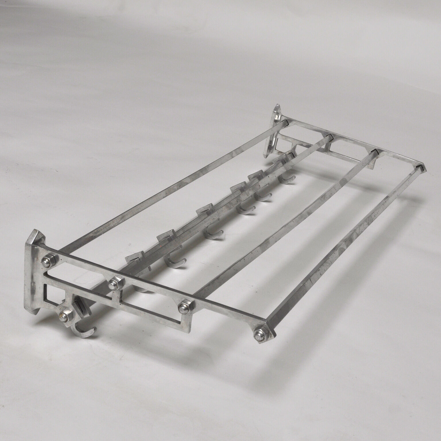 Aluminum coat rack in art deco style, 1970's