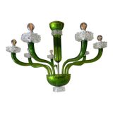 Lustre contemporain en verre de Murano vert avec boubeches Trasparent Rostrato