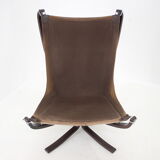 Sigurd Ressell Pair of Falcon Chairs Leather by Vatne Møbler Norway