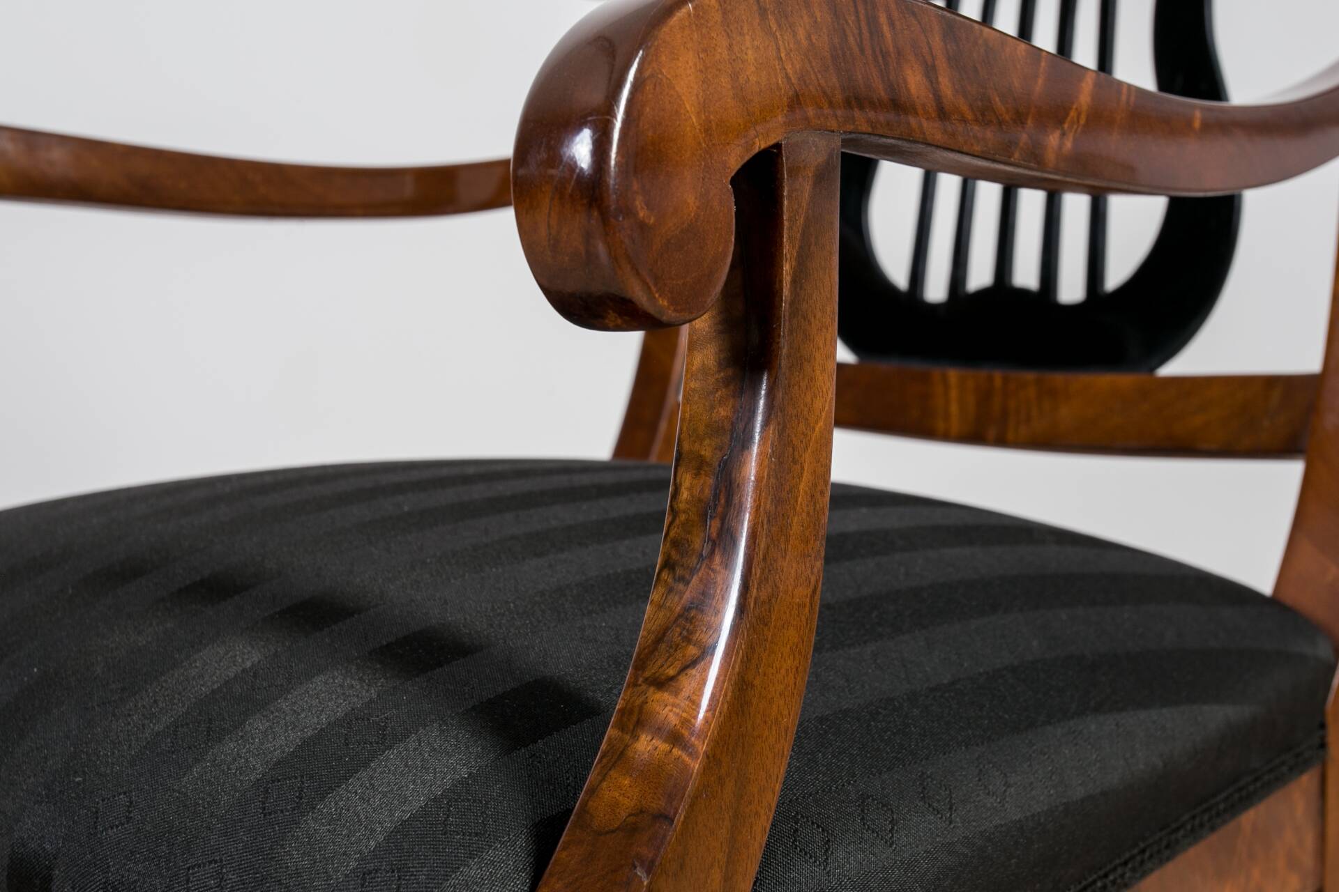 Pair of Biedermeier Armchairs, Germany, 19th Century, Walnut, French Polish