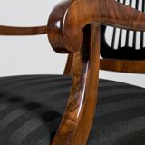 Pair of Biedermeier Armchairs, Germany, 19th Century, Walnut, French Polish