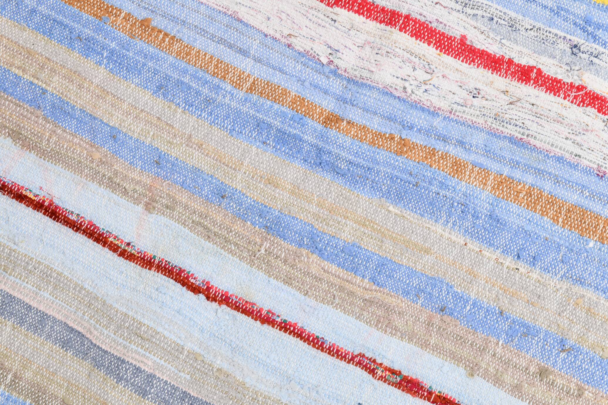 Tapis Kilim à rayures bleu clair 4x6, 117x177 cm