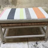Painted wood and rattan provencal seat