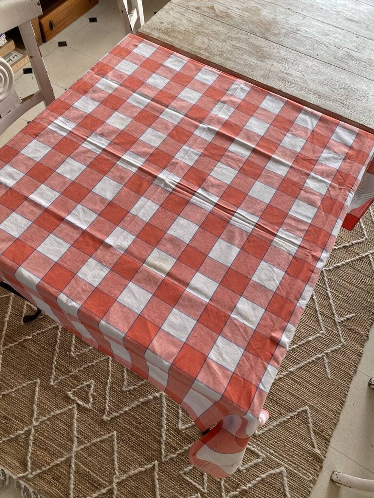 Tablecloth and its 8 monogrammed Scottish napkins GB - 150x140 - cotton