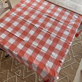 Nappe et ses 8 serviettes écossaise monogrammées  GB - 150x140 - coton