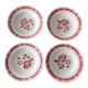 Lot of 4 red deep plates Badonviller – Vintage bistro crockery