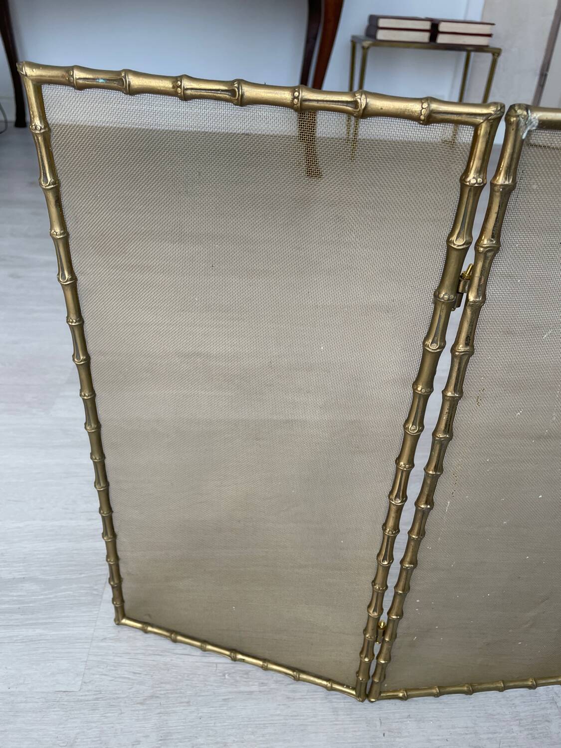 Fire protection chimney screen attributed to Baguès 1950