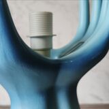 Blue ceramic hand lamp