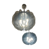 Pair of smoked glass suspensions - 70s