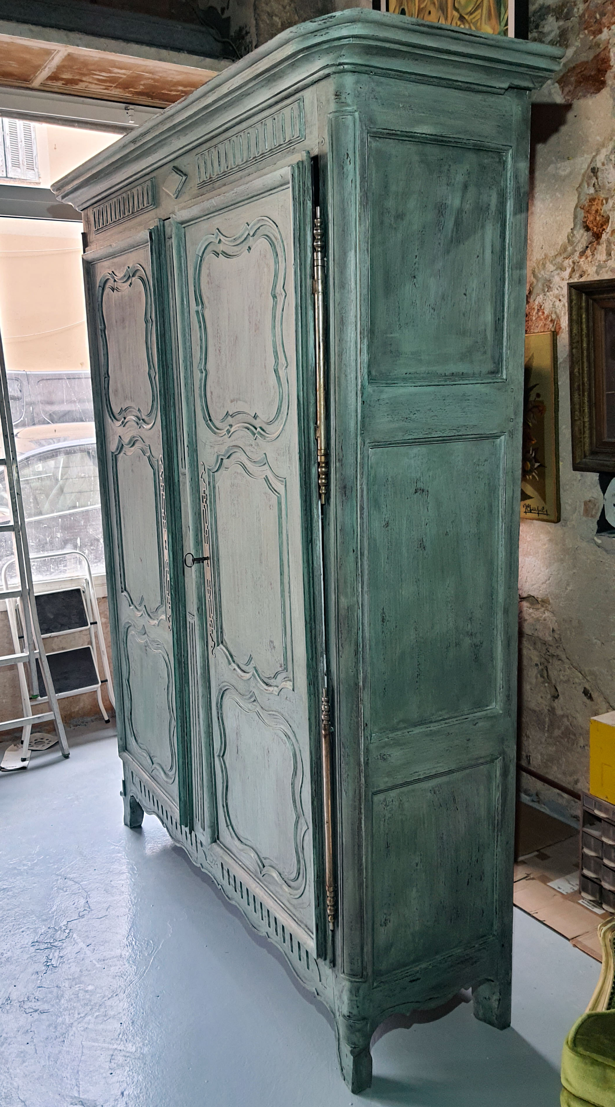 Wardrobe wardrobe 18th century Shabby Chic patinated