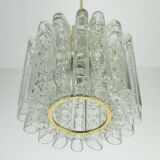 Doria mid century pendant light chandelier with 16 glass tubes 1960s
