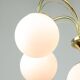 Vintage Golden & Opaline Glass 5-Arm Chandelier, 70s