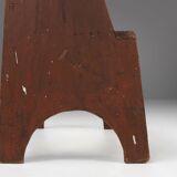 French Industrial Wooden Stepladder, 1900s