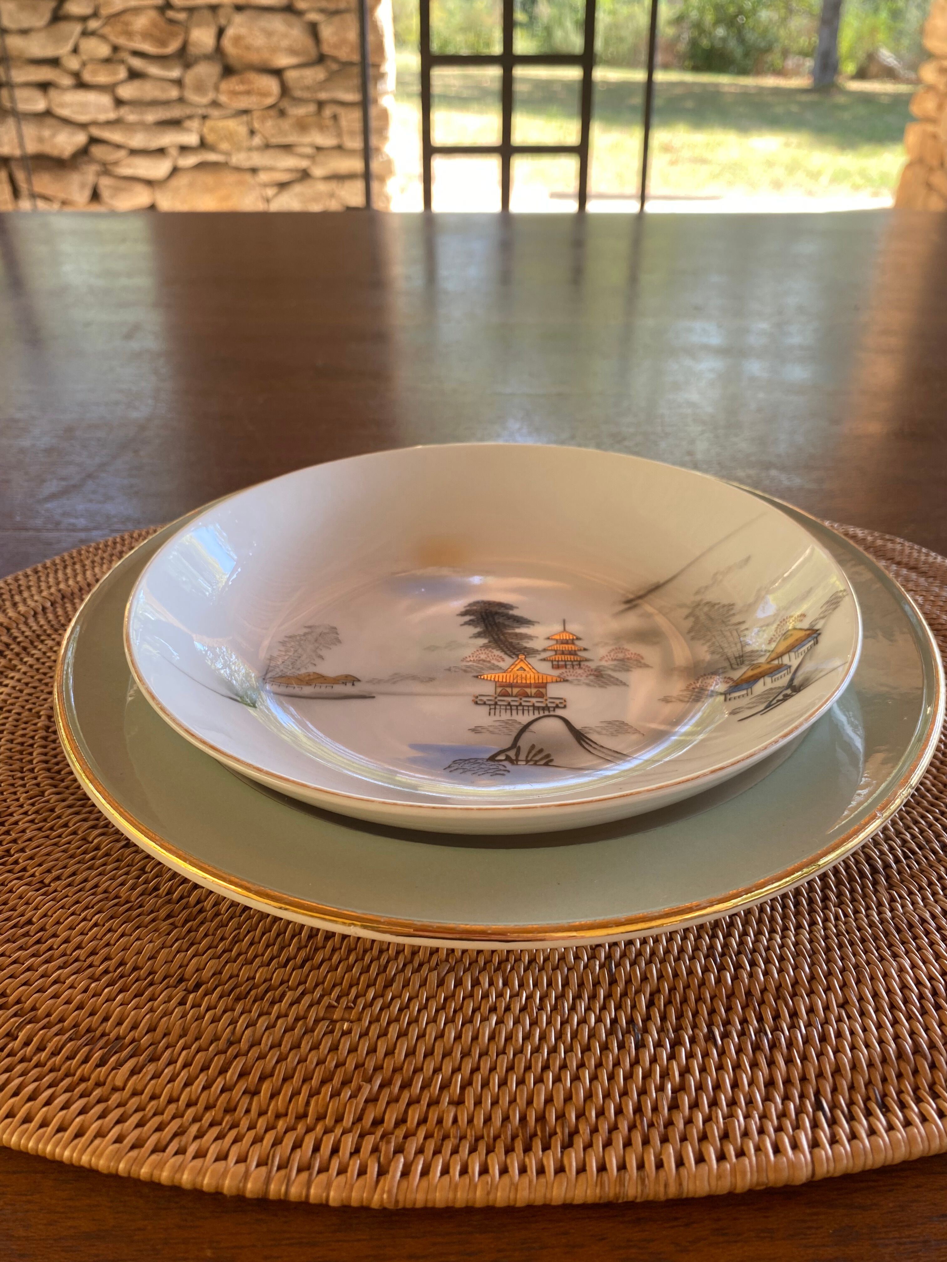 8 Hayashi Kutani bowl plates, Chinese porcelain