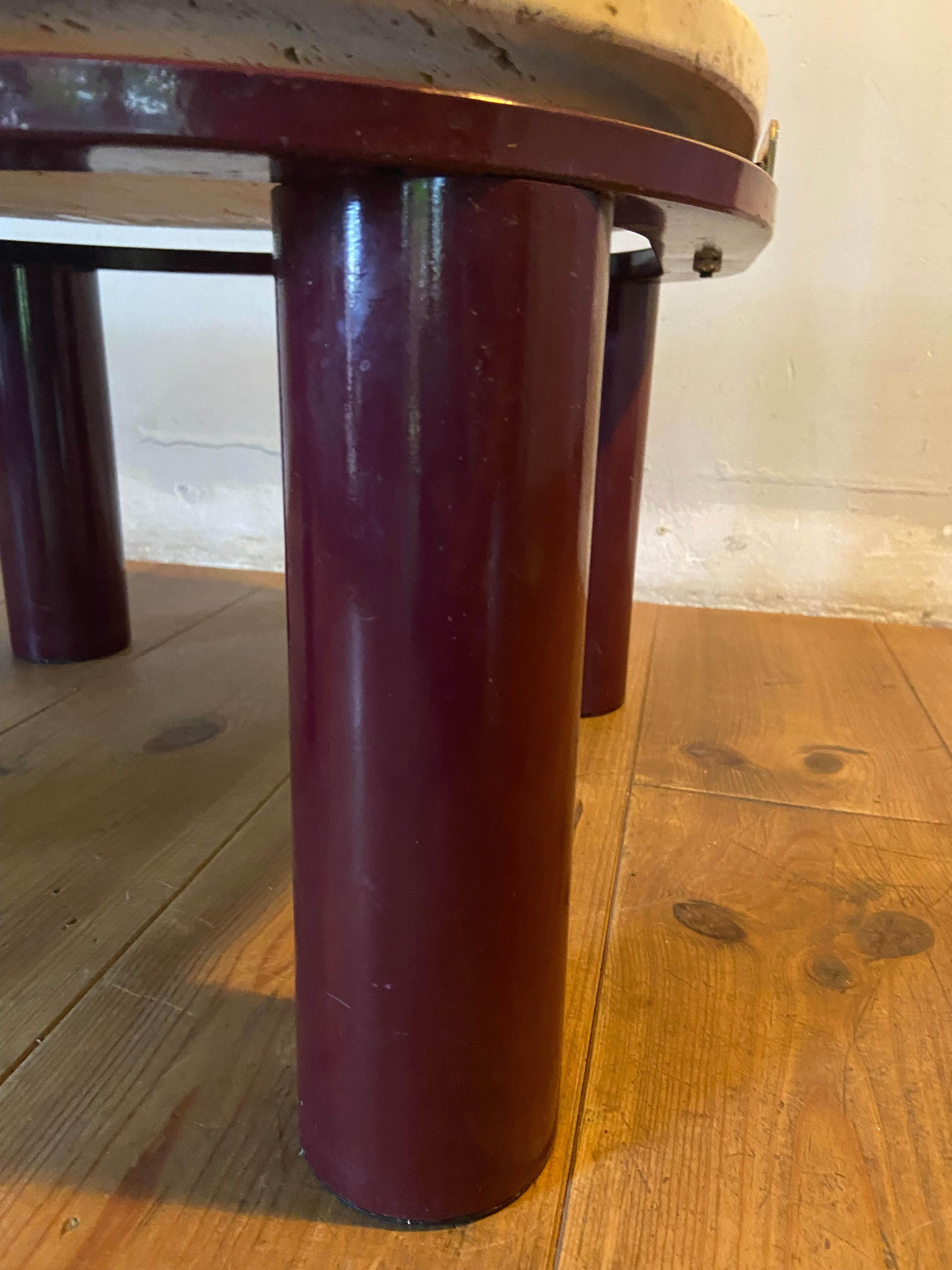 Roche Bobois travertine and metal coffee table from the 80s