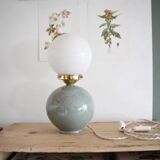 Speckled ceramic lamp & opaline