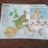 Old big map Hatier: The European community. 154 x 115 cm.