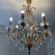 Old Venetian chandelier with Bohemian crystal tassels and gilded wood