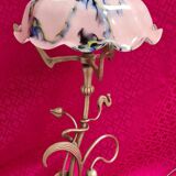 Art Nouveau bronze lamp with very beautiful opaline, Lucien Gau, 54x25