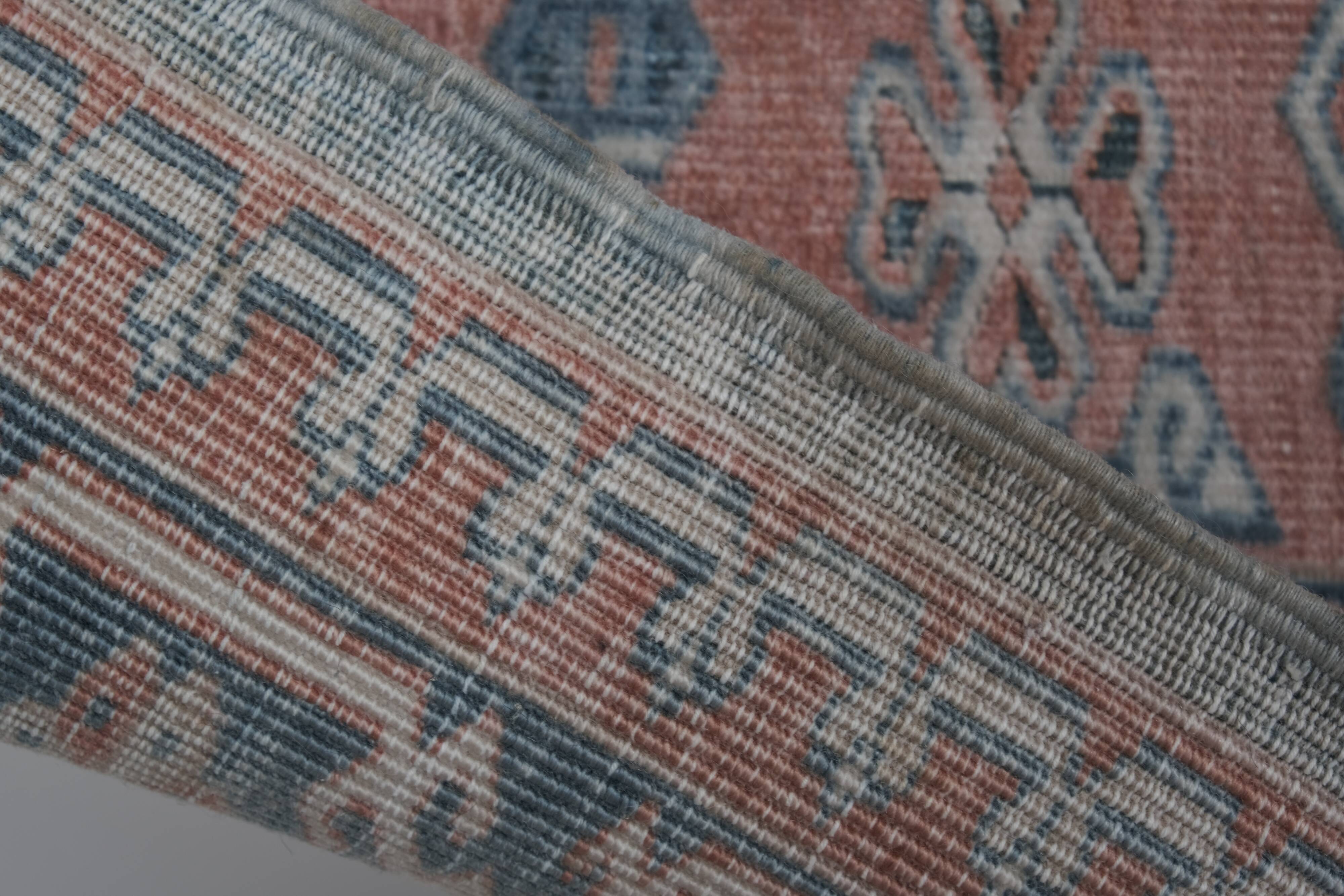 Handknotted Square Caucasian Blue Shirvan Rug 4'5" X 5'1"