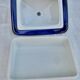 White and blue ceramic butter dish