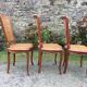 Vintage regency cherry chairs with canned backrests and seats