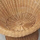 Set of three wicker rattan chairs, 1960s