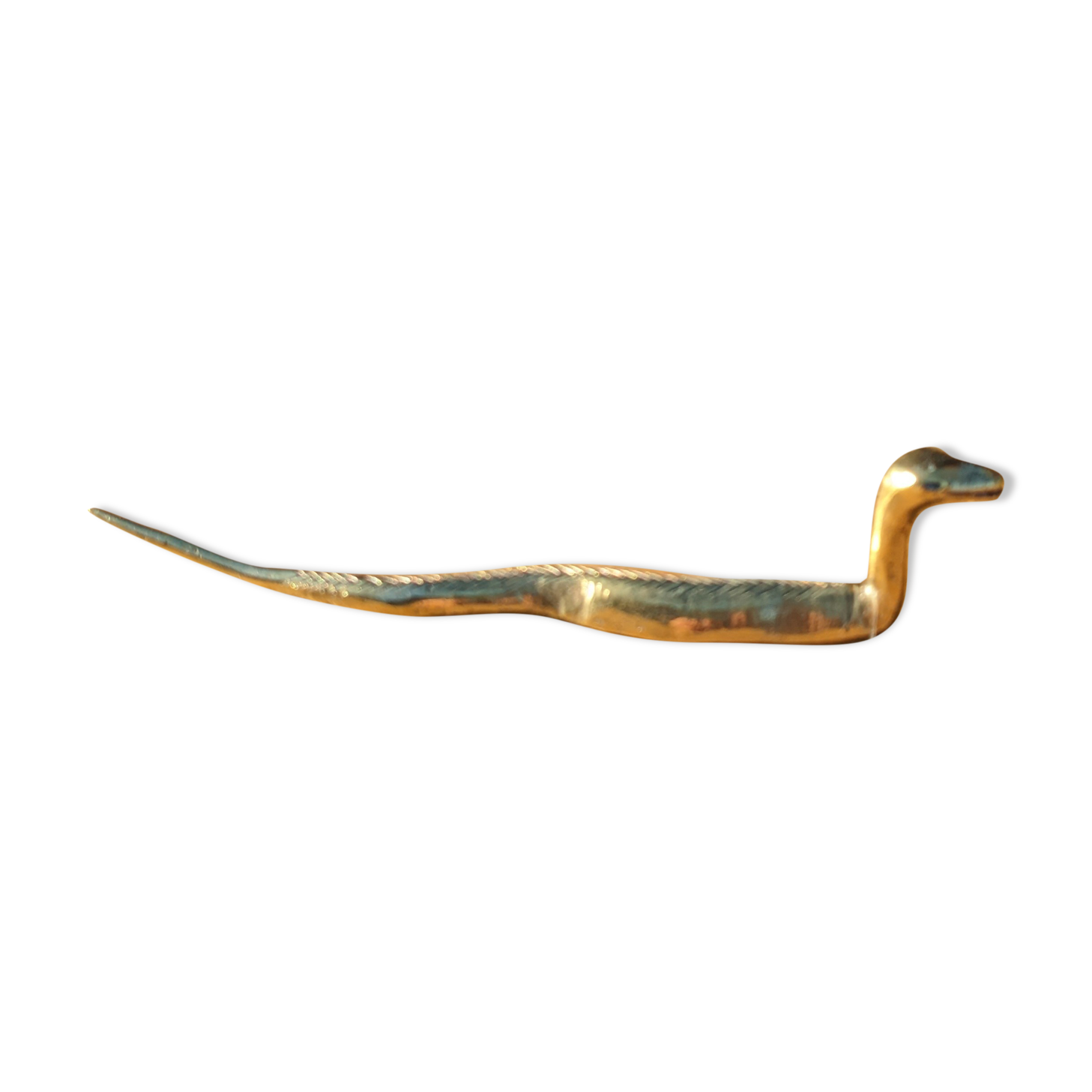 Serpent en laiton doré vintage