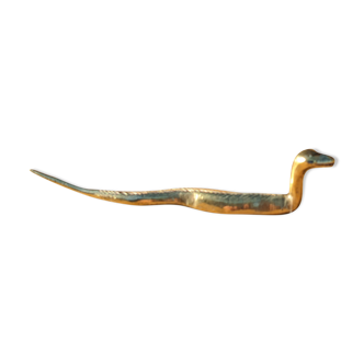 Serpent en laiton doré vintage