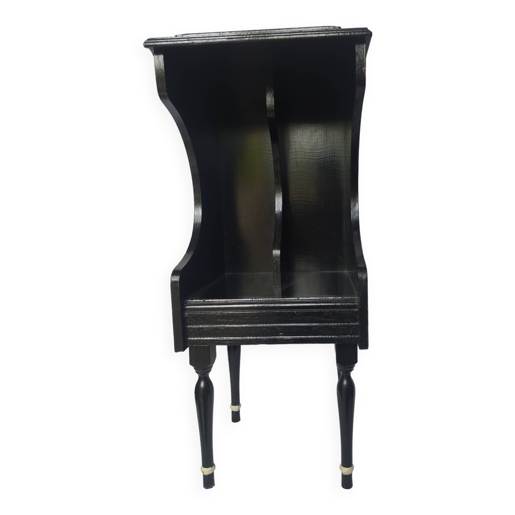 Wooden side or bedside table/vinyl storage console. Vintage.