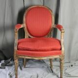 Louis XVI style cabriolet medallion armchair