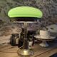 Antique Second Empire Napoleon III table lamp, 1870, brass and opaline glass