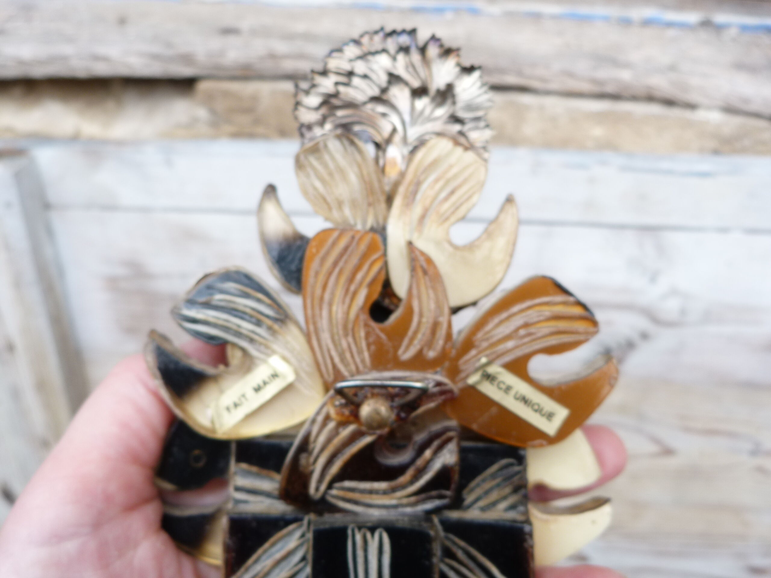 Old mirror in Talosel student Line Vautrin signed Lemanceau