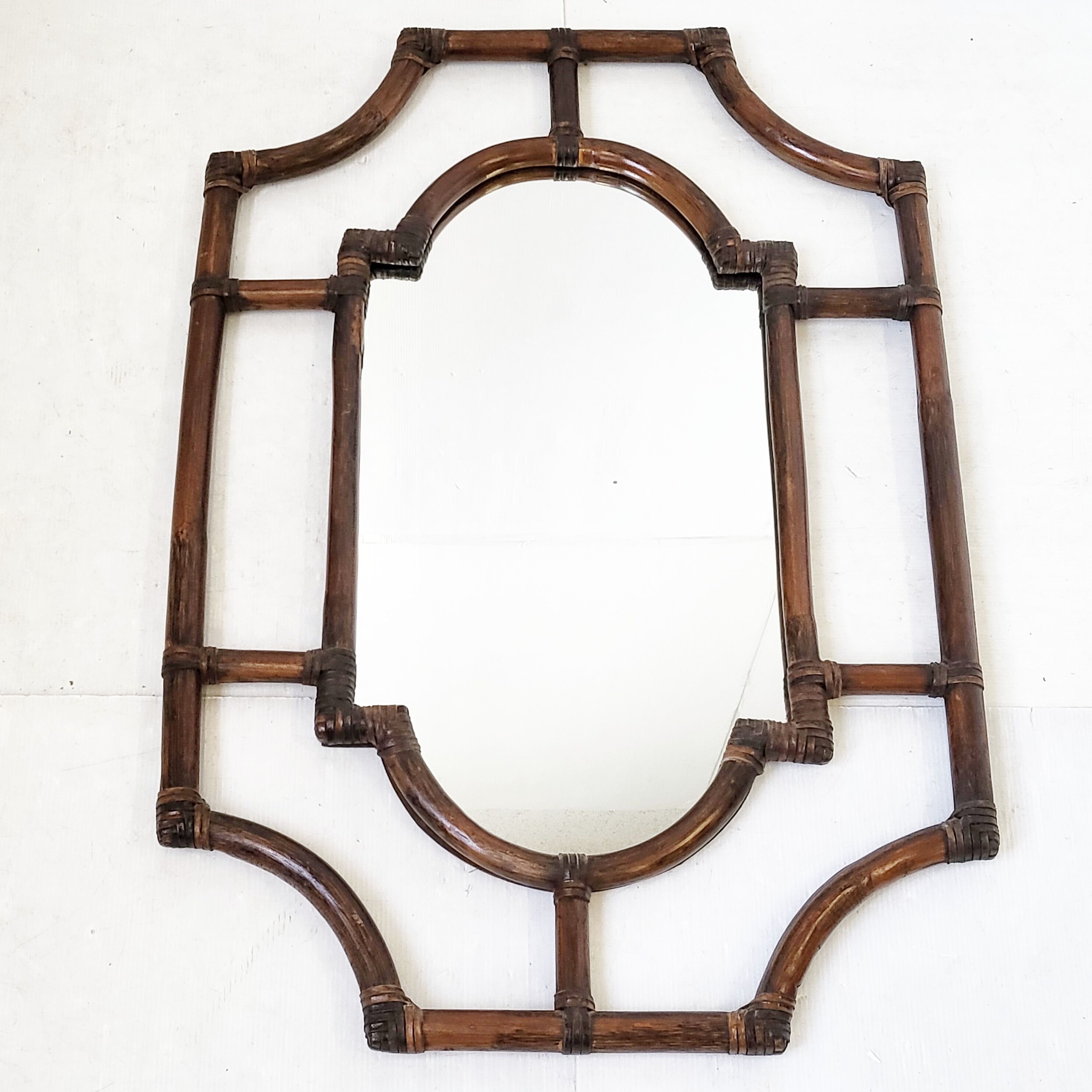Bamboo mirror 93x66 cm vintage