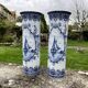 Pair of Delft vases with blue marine decoration