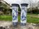 Pair of Delft vases with blue marine decoration