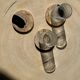 Set of 3 fossilized wooden coasters (clear)