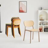 Chaise blanche aspect cannage rétro