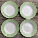 L'Amandinoise (St Amand) green soup plates with gold edging