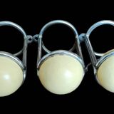 3 designer metal and wood coat hooks