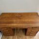 Large executive desk in solid oak – 9 drawers – English style – 130 cm