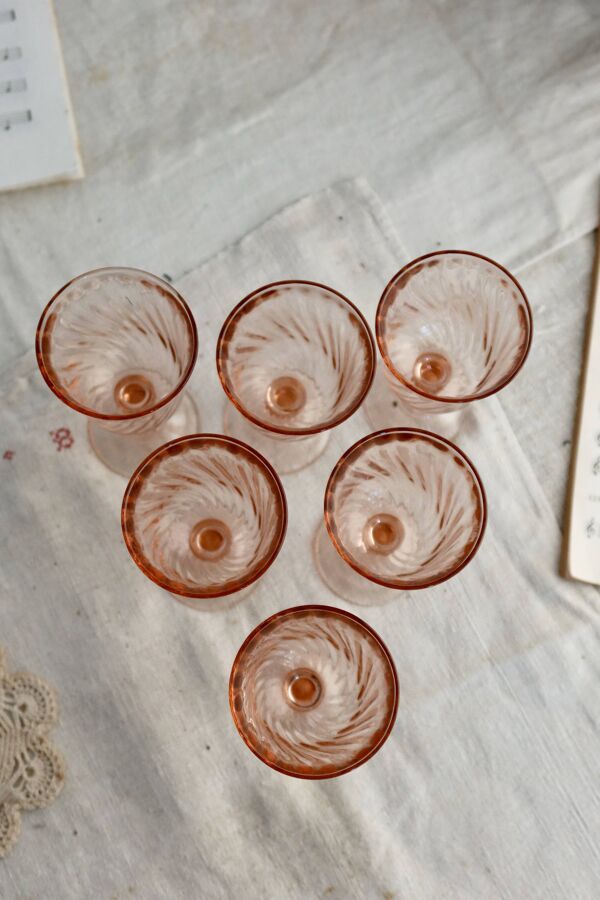 6 coupes à champagne vintage Luminarc Rosaline