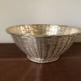 Braided silver metal basket