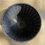 Vintage perforated enamelled sheet metal planter, 50s design