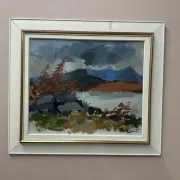 Original Swedish Oil on Canvas – “Landscape” by Ivar Hjertqvist – Vintage & Framed 74 × 65 cm (29" × 25.5")