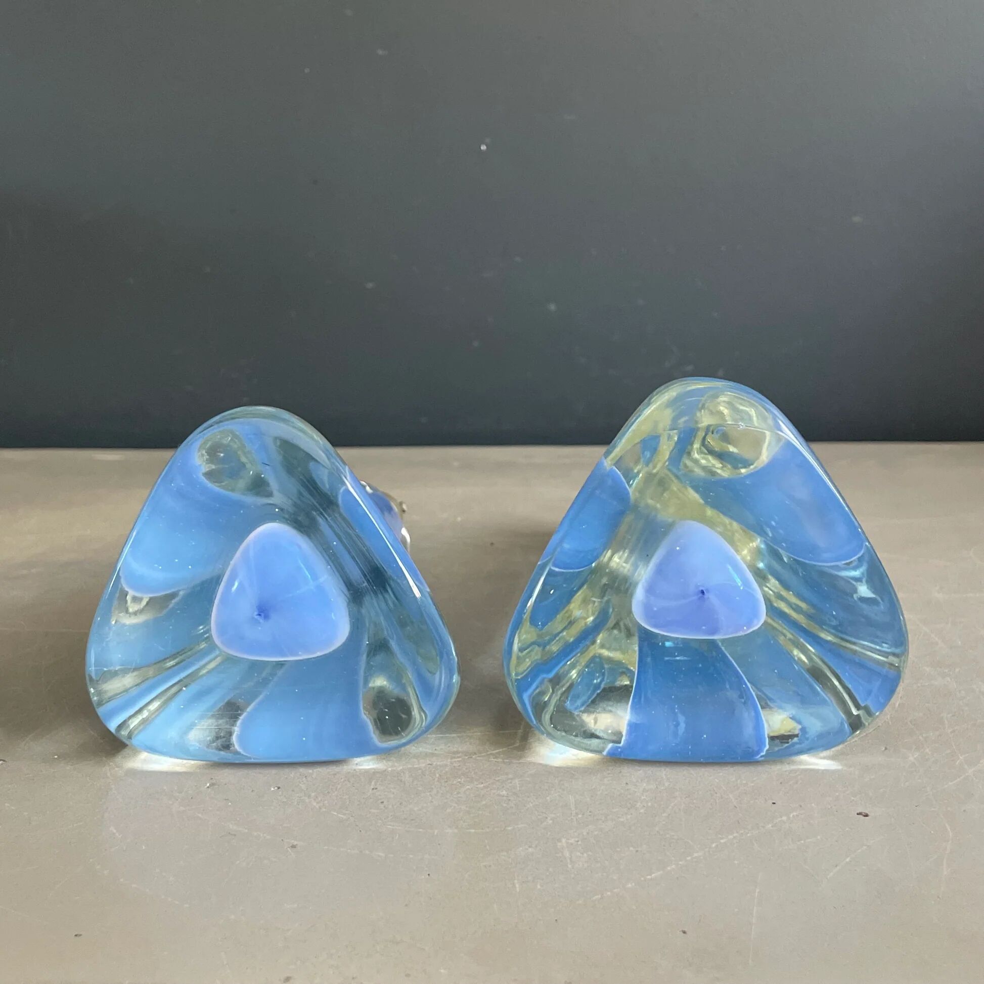 Two-coloured blown glass set