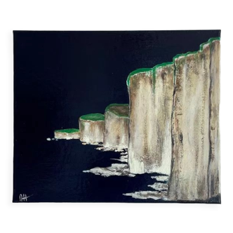 Tableau peinture acrylique « Falaises dans la nuit »