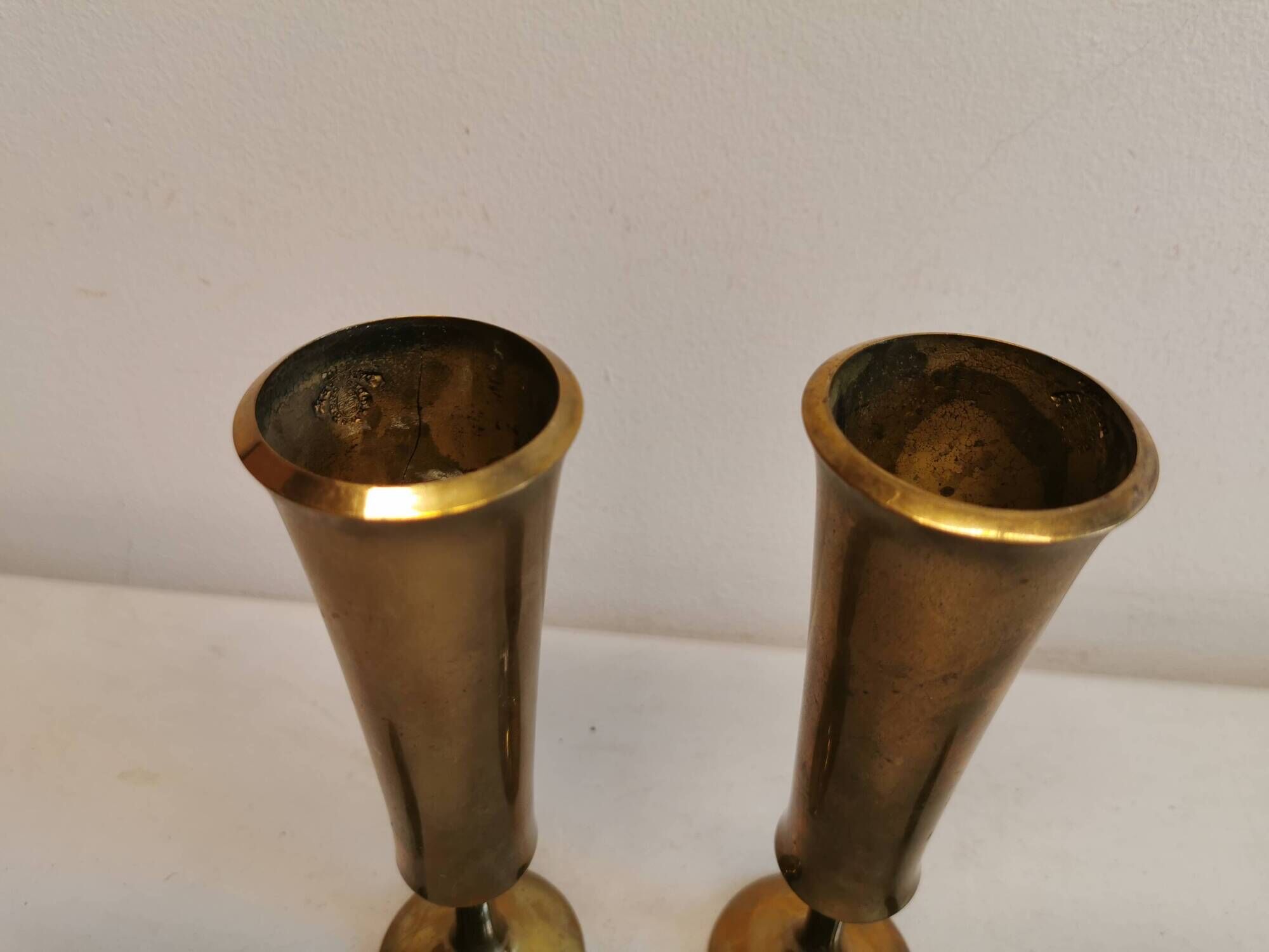 Candle holders in solid brass, by jhq (jens harald quistgaard) for his own company - dansk design