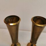 Candle holders in solid brass, by jhq (jens harald quistgaard) for his own company - dansk design